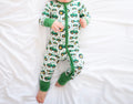 Truck Green Bamboo Zipper Romper Pajamas