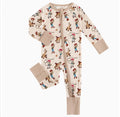Cowboys Horses Baby Bamboo Zipper Romper Pajamas